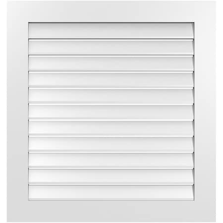 Ekena Millwork Vertical Surface Mount PVC Gable Vent: Functional, w/ 3-1/2"W x 1"P Standard Frame, 34"W x 36"H GVPVE34X3601SF